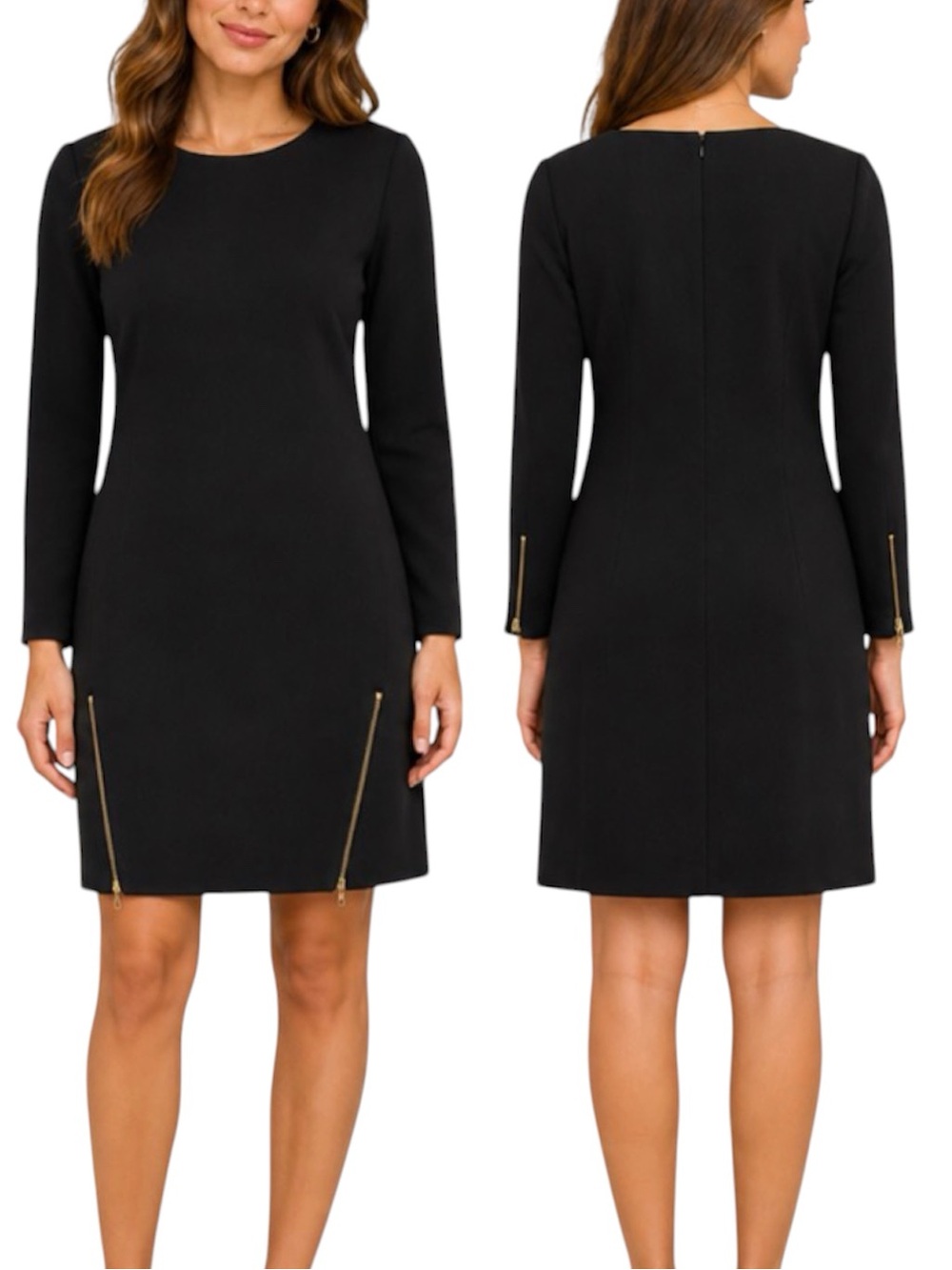 J. Crew Black Zipper design Sheath Dress Size 6